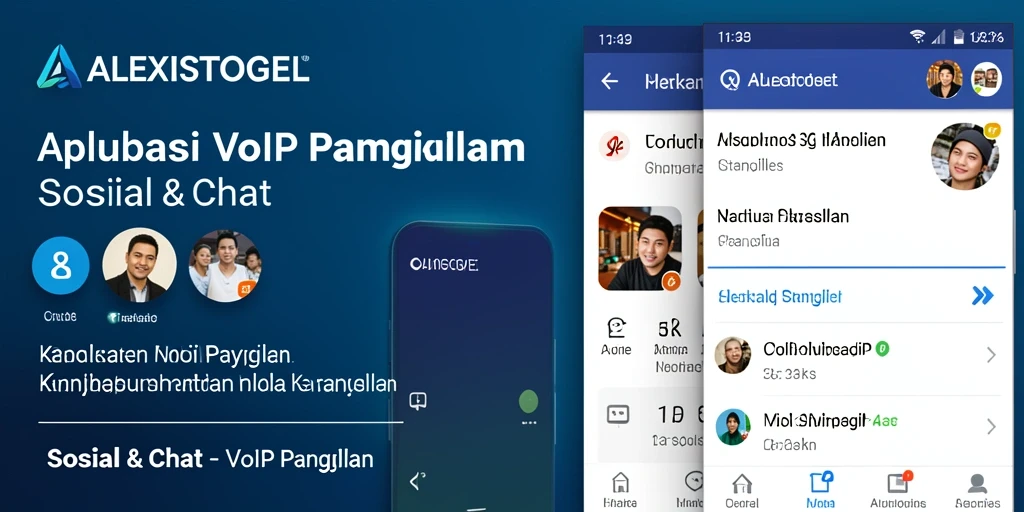 Antarmuka aplikasi ALEXISTOGEL dengan fitur VoIP Panggilan yang mudah digunakan.