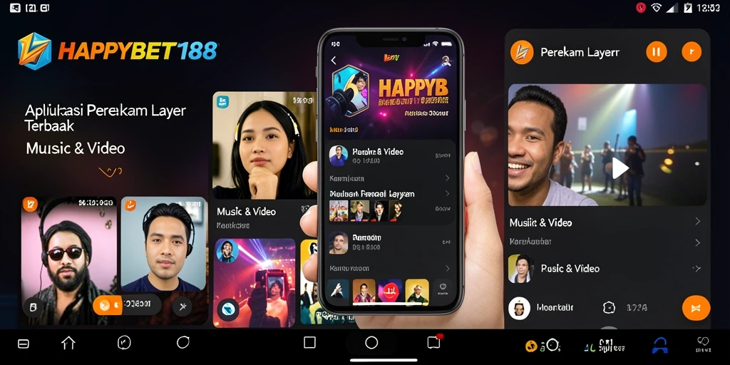 Tampilan antarmuka aplikasi Perekam Layar HAPPYBET188 yang intuitif.