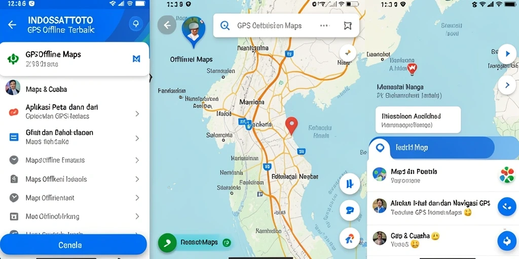 Tampilan antarmuka aplikasi INDOSATTOTO untuk navigasi GPS Offline.