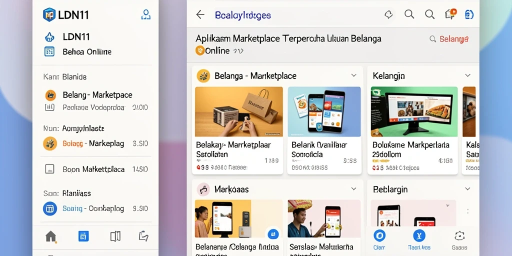 Tampilan antarmuka aplikasi LDN11 yang user-friendly untuk belanja online.