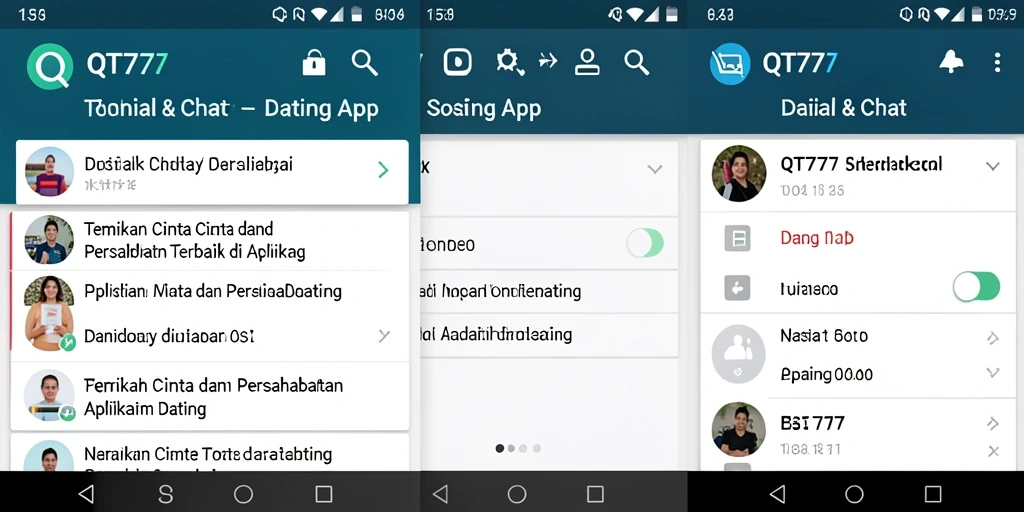 Tampilan utama QT777 dengan fitur interaktif untuk kencan.