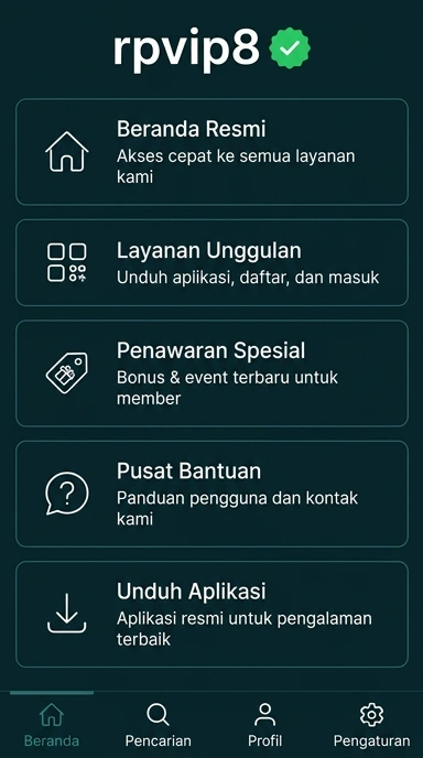 Tampilan kanal resmi rpvip8